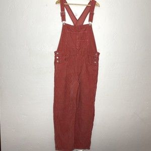 Free People We The Free Womens Large Ziggy Corduroy Overalls Clay Mauve